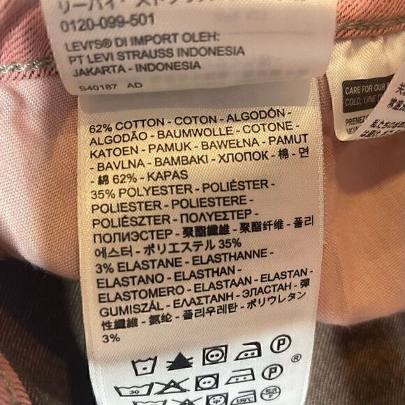 Levis Pink Jeans Crop Legging Womens Size 27 Stretch Denim 29" Inseam - Picture 2 of 9